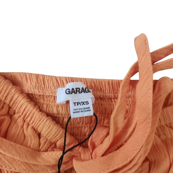 BNWT Garage XS Ava Tie Front Orange Short Sleeve Crop Top summer Sexy Y2k Casual - Picture 5 of 9